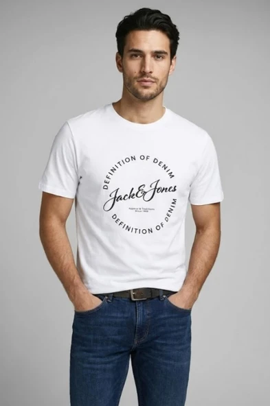 JACK JONES Yazı Baskılı Erkek Tişört 12288377 ürün görseli 1