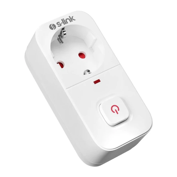 S-link SL-010 16A/250V 750 Joule Anahtarlı Isıya Duyarlı Devre ve Akım Korumalı Tekli Priz ürün görseli 1
