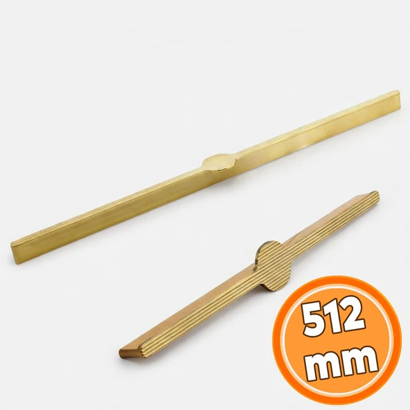 Mat Altın Metal Kulp 512 mm 51.2 cm Mobilya Çekmece Mutfak Dolabı Dolap Kapak Kulplar Çizgili ürün görseli 1