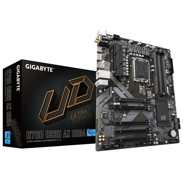 GIGABYTE B760 DS3H AX DDR4 M.2 HDMI DP ATX 1700P ürün görseli 1
