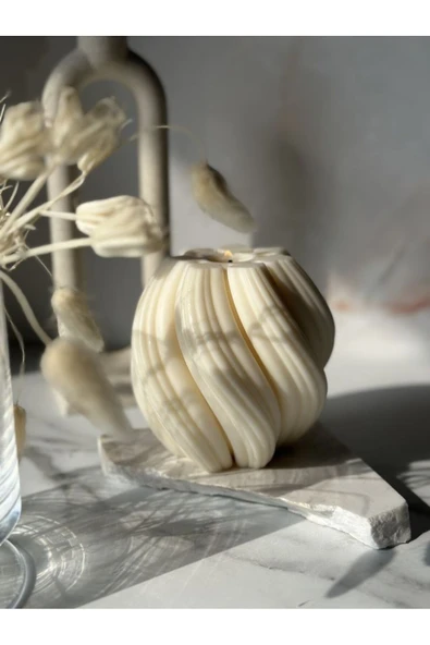 ÇAKRA Büyük Dönence Dekoratif Model Kokulu Vegan Soya Mum ürün görseli 1