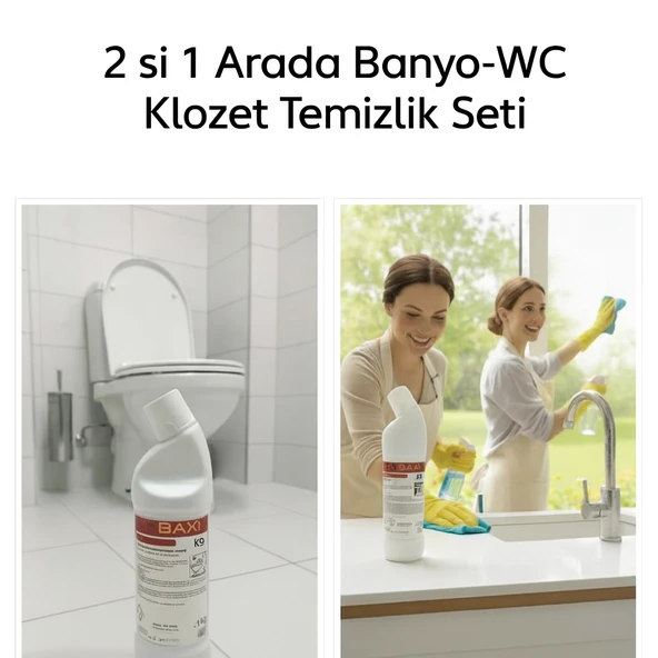 Temizlik Ikilisi - Kireç Çözücü + Wc Klozet Temizleyici (Banyo & Hijyen Seti) ürün görseli 1