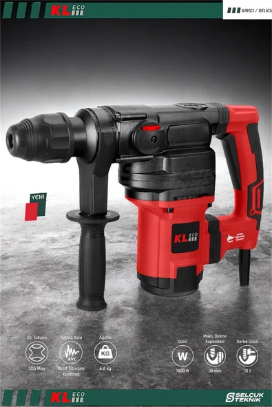 Kleco KE10KD 1400W 10J 6.6kg SDS-Max Kırıcı/Delici ürün görseli 1