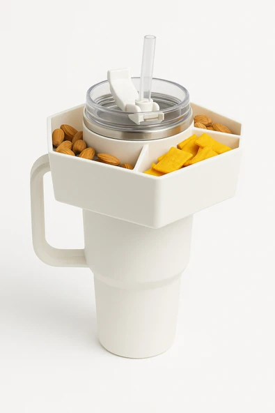 ÇAKRA Quencher 1.18L Uyumlu Köşeli Atıştırmalık Organizer Kapak – Beyaz ürün görseli 1