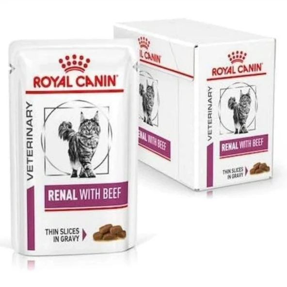 Royal Canin Renal Beef Sığır Etli Yaş Kedi Maması 12x85 gr - Böbrek Yetmezliği İçin ürün görseli 1