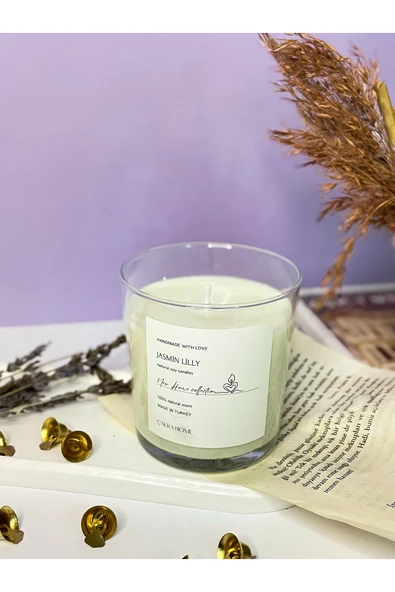 ÇAKRA Jasmin Lilly Kokulu Soya Vegan Bardak Mum ürün görseli 1