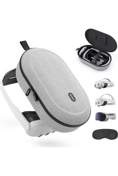 Large Sert Taşıma Çantası Meta Quest 3s/3/Oculus 2/Pico 4 Uyumlu Gri M42 L ürün görseli 1