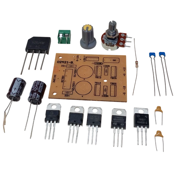 +5V, -5V, +12V, -12V, DC 0-12V 1A Ayarlı LM317 ile Simetrik Güç Kaynağı Kendin Yap Hobi Devresi DIY Lehimleme Kiti - Demonte(Montesiz) ürün görseli 1