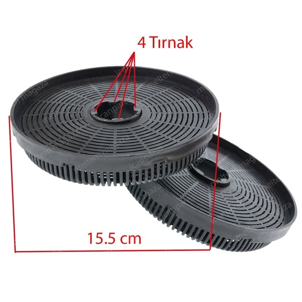 Teka İle Uyumlu Aspiratör Karbon Filtresi 15.5 CM 4 Tırnaklı ürün görseli 1