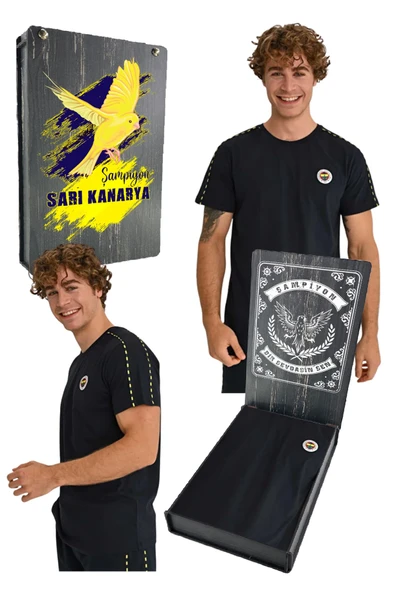 Fenerbahçe ERKEK SIRT ŞERİTLİ TRIBUN BASIC TSHIRT SIRT UV KUTU HEDİYELİ ürün görseli 1