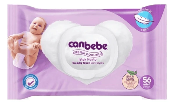 Canbebe Kremsi Dokunuş Islak Havlu 2 x 56 Adet ürün görseli 1