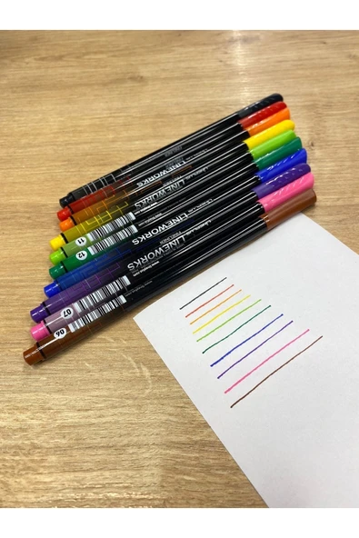 Lineplus Lineworks Fineliner Orginal Renk Kalem Seti 10 'lu set - Resim 2