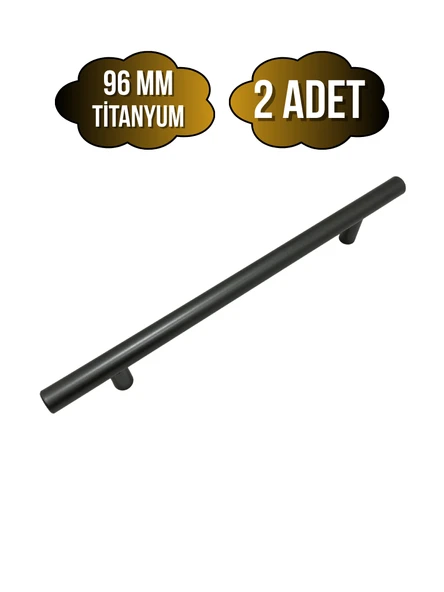 Nobel Boy Paslanmaz Boru Titanyum Dolap Kulpu Mobilya ve Mutfak Dolap Kulpu(TİTANYUM) Titanyum 96mm 96mm - 2 ADET ürün görseli 1