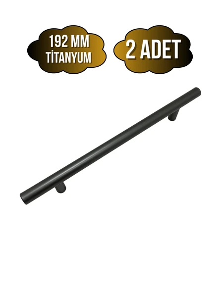 Nobel Boy Paslanmaz Boru Titanyum Dolap Kulpu Mobilya ve Mutfak Dolap Kulpu(TİTANYUM) Titanyum 192mm 192mm - 2 ADET ürün görseli 1