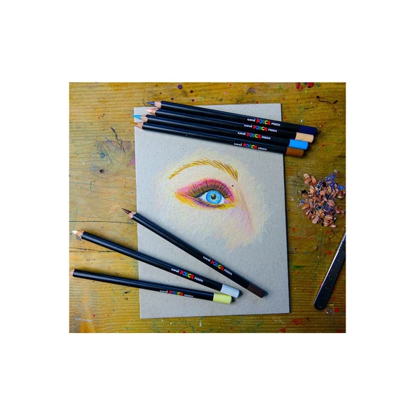 Uni-Ball Posca Pencıl Boya Kalemi Eflatun - Resim 6