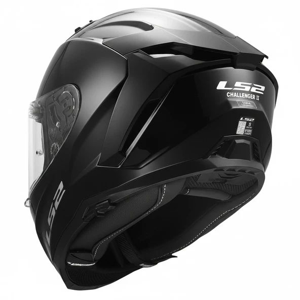 LS2 CHALLENGER 2 SİYAH KASK - Resim 4