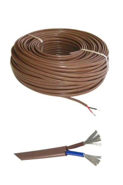 Yunus 2x1,5mm² 10 Mt Tekne Ve Karavan Kalaylı Kablo 10mt. Kahverengi - Marin Tekne Tesisat Yassı Kablo ürün görseli 1