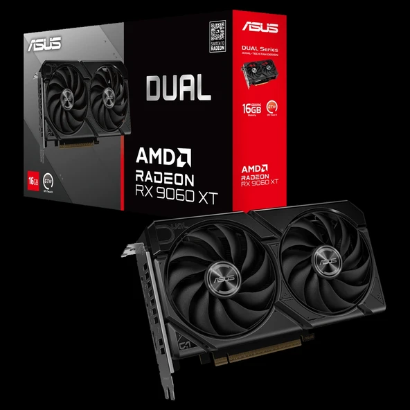 ASUS DUAL-RX9060XT-16G, 16Gb, 128Bit, GDDR6, 1xHDMI, 2xDP, GAMING Ekran Kartı ürün görseli 1