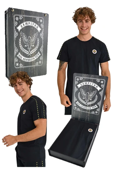 Fenerbahçe ERKEK SIRT ŞERİTLİ TRIBUN BASIC TSHIRT SIRT LAZER KUTU HEDİYELİ ürün görseli 1