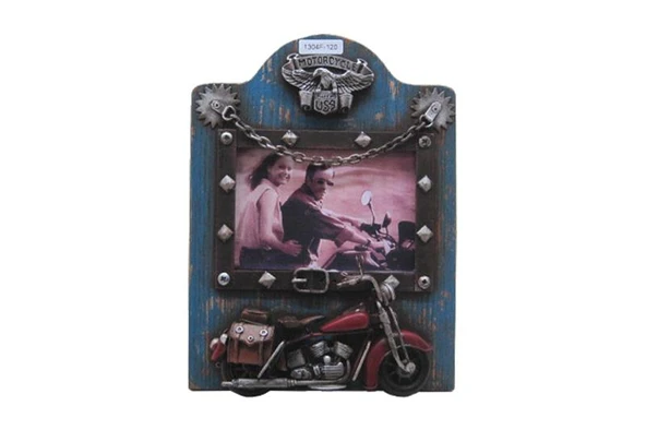Dekoratif Metal Çerçeve Motosiklet Dekorlu Vintage Hediyelik ürün görseli 1