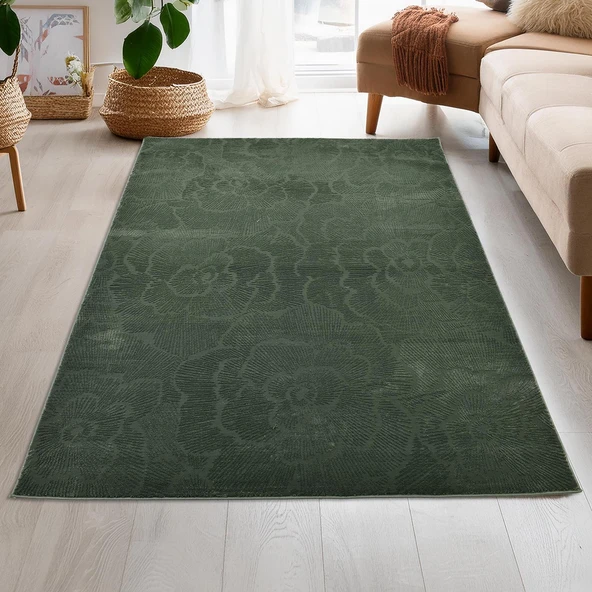 Latte Yumuşak Peluş Yeşil Çocuk Odası Oturma Odası Salon Mutfak Halısı K139A ürün görseli 1