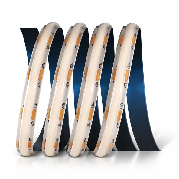 COB Şerit LED 12V 5 Metre 216 LED/m 3200K Günışığı COB LED Strip Şerit Aydınlatma ürün görseli 1