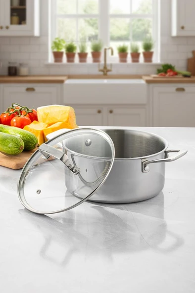 Pro Tri Ply Derin Tencere Çelik 20 cm - Resim 2