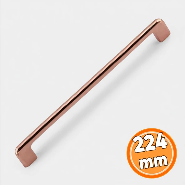 Metal Dolap Kulpu 224 mm Ilıca Çekmece Kulpları Mutfak Dolabı Kulp Mobilya Kulpu Roze Gold ürün görseli 1