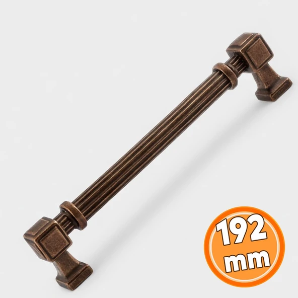 Metal Kulp Mobilya Çekmece Mutfak Dolabı Dolap Kulpları Kulb Çizgili Antik Bakır 192 mm 19.2 cm ürün görseli 1