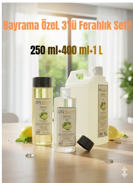 Bayrama Özel 3’lü Kolonya Seti - Ekonomik Paket (250ML + 400ML + 1L) ürün görseli 1