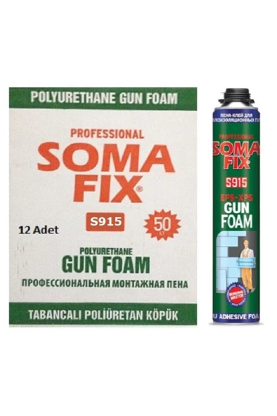 12 Adet 750 ml Poliüretan  Tabanca ile Kullanılan Şişmeyen Mantolama ve Yapıştırma P.U. Köpük ürün görseli 1