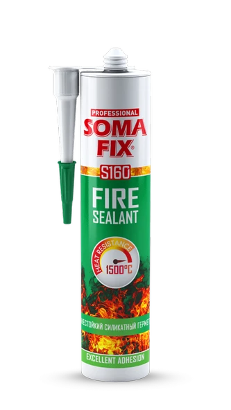 Somafix 310 ml Siyah Yangına Dayanıklı Yüksek Isı Şömine Mastiği 1500'C Akustik Mastik ürün görseli 1