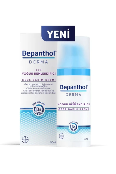 Bepanthol Derma Yoğun Nemlendirici Gece Bakım Kremi 50 ml Provitamin B5 Bakım Kompleksi ürün görseli 1