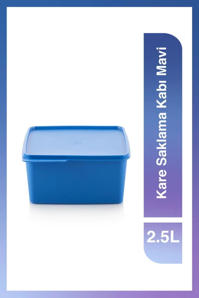 Tupperware Kare Buzdolabı Saklama Kabı Mavi 2.5 Lt ürün görseli 1