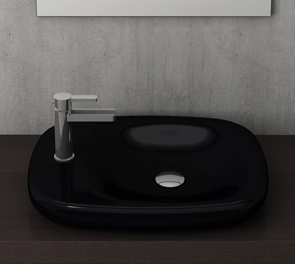Bocchi Fenice Tezgah Üstü Lavabo P. Siyah 54 cm 1489-005-0126 ürün görseli 1
