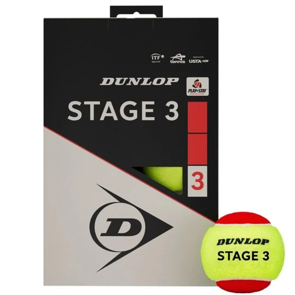 Dunlop D TB Stage 3 Red 12 Box Çocuk Tenis Topu ürün görseli 1