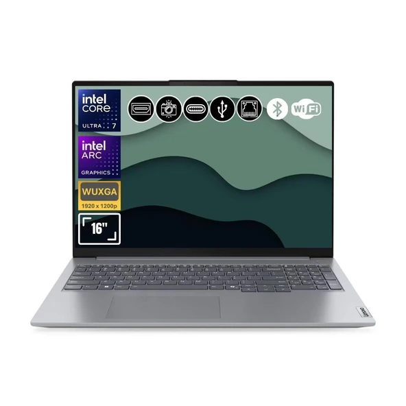 Lenovo Thinkbook 21MS008RTR Atl4 Ultra7-155H 8GB Ram 2TB SSD Arc Graphics 16" WUXGA Fdos Notebook ürün görseli 1