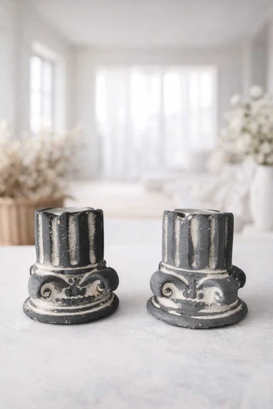 Dekoratif 2 li Sütun (2 adet tealight mum hediyemizdir) ürün görseli 1