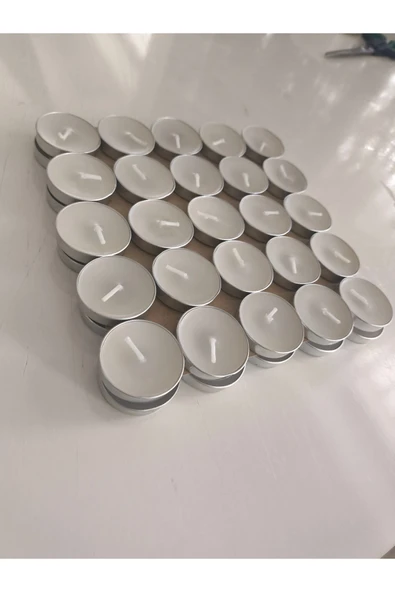 50 Adet 6 Gr Tealight Mum | Dekoratif & Banyo Mum Seti | Kokusuz Mini Mum ürün görseli 1