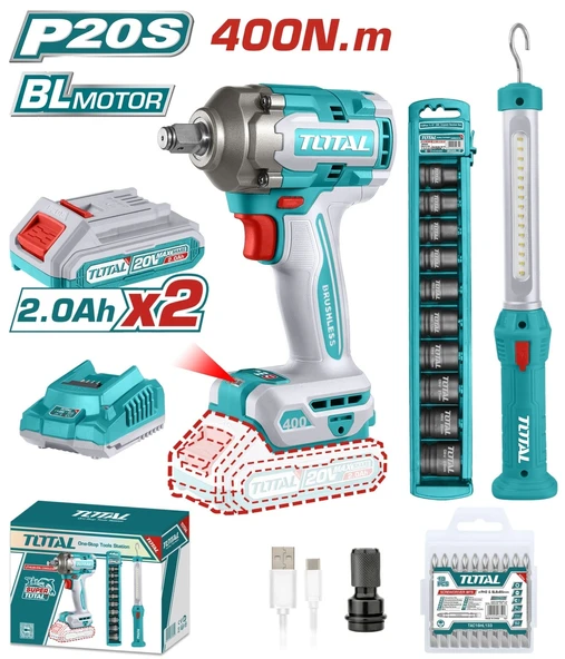 TOTAL AVANTAJ SET - SOMUN SÖKME ve ASKILI ÇALIŞMA IŞIĞI TOSLI23048E ürün görseli 1