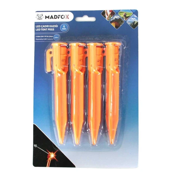 Madfox Led Işıklı Çadır Kazığı 15cm 4Pcs ürün görseli 1