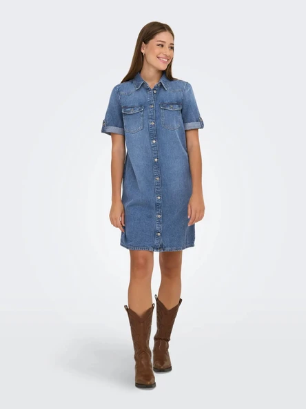 15353176 ONLLISA S/S DNM DRESS GUA NOOS ürün görseli 1