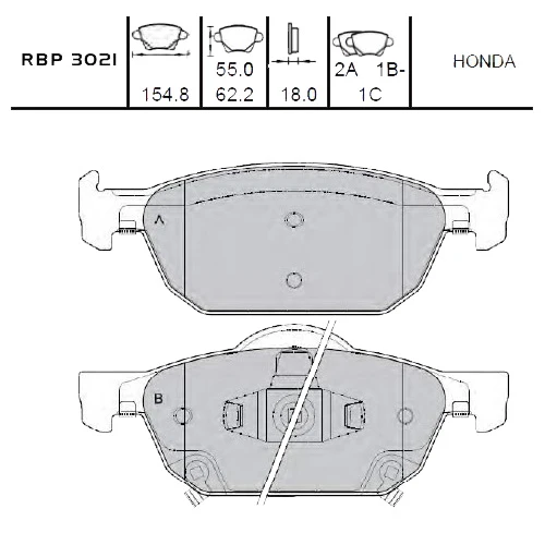 ÖN FREN BALATASI HONDA ACCORD 2008-15 Civic HB 2012-16 ürün görseli 1