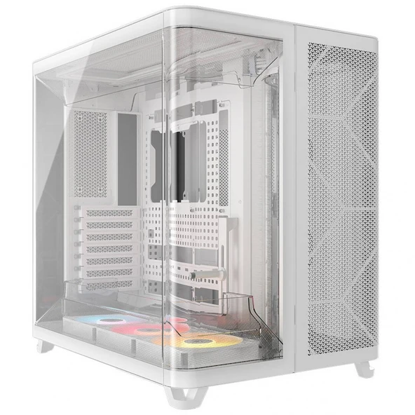 CORSAIR AIR 5400 RS-R ARGB Fanlı Triple Chamber Mid-Tower CC-9011319-WW Beyaz Bilgisayar Kasası ürün görseli 1