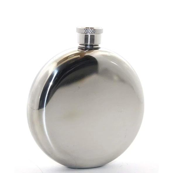 Paslanmaz Çelik Yuvarlak 5 Oz Tekli Matara ürün görseli 1