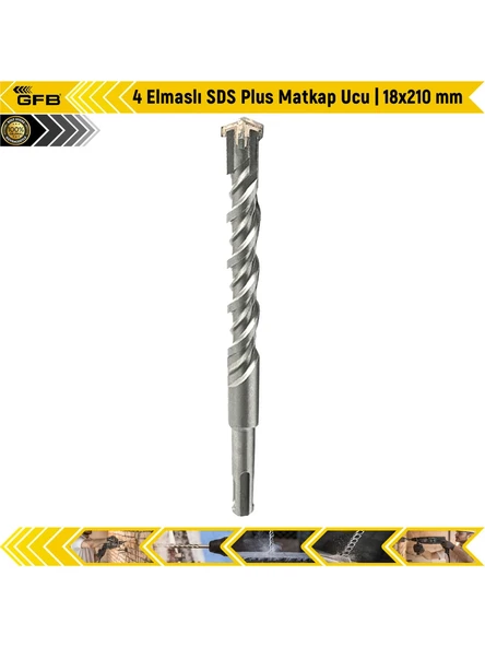 4 Elmaslı Sds Plus Matkap Ucu 18X210 mm ürün görseli 1
