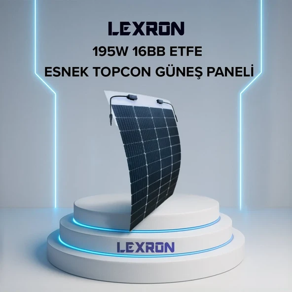 LEXRON 195W 16BB ETFE ESNEK TOPCON GÜNEŞ PANELİ ürün görseli 1