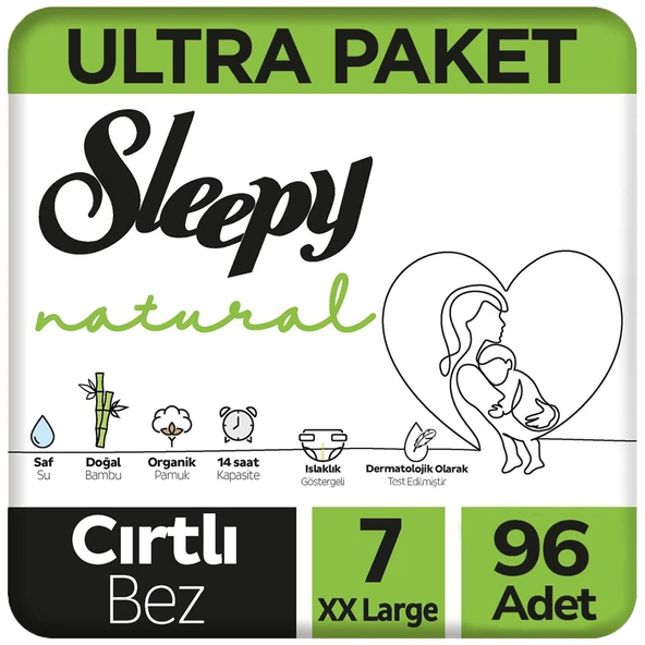 Sleepy 7 Beden Natural Bebek Bezi Ultra Paket 48x2 96 Adet ürün görseli 1