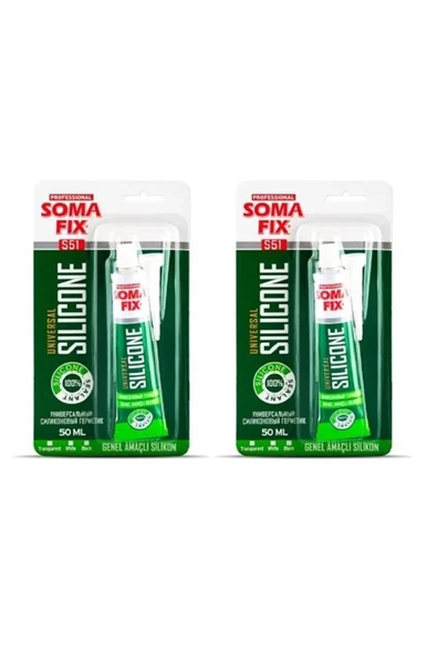 2 Adet 50 ml Tüp Silikon Beyaz Genel Amaçlı Yapıştırıcı ürün görseli 1