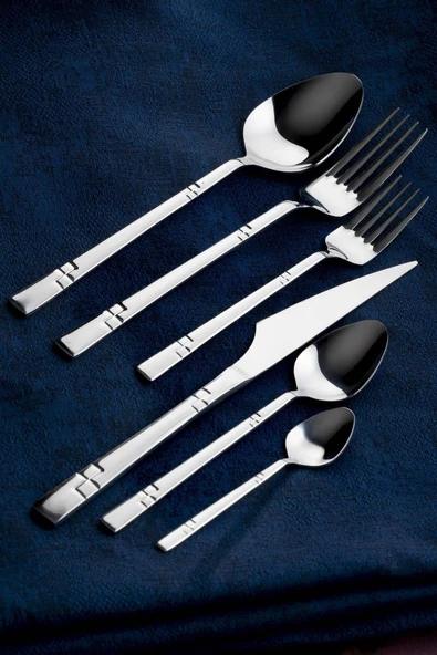 Acar Lara 72 Parça Silver Çatal Kaşık Bıçak Takımı Gümüş ürün görseli 1